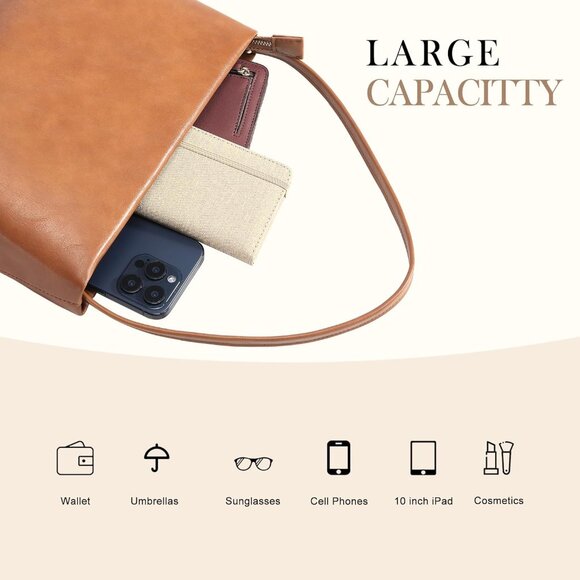 Vintage-Inspired Caramel Brown Shoulder Bag for Women - Stylish and Practical - Picture 3 of 6